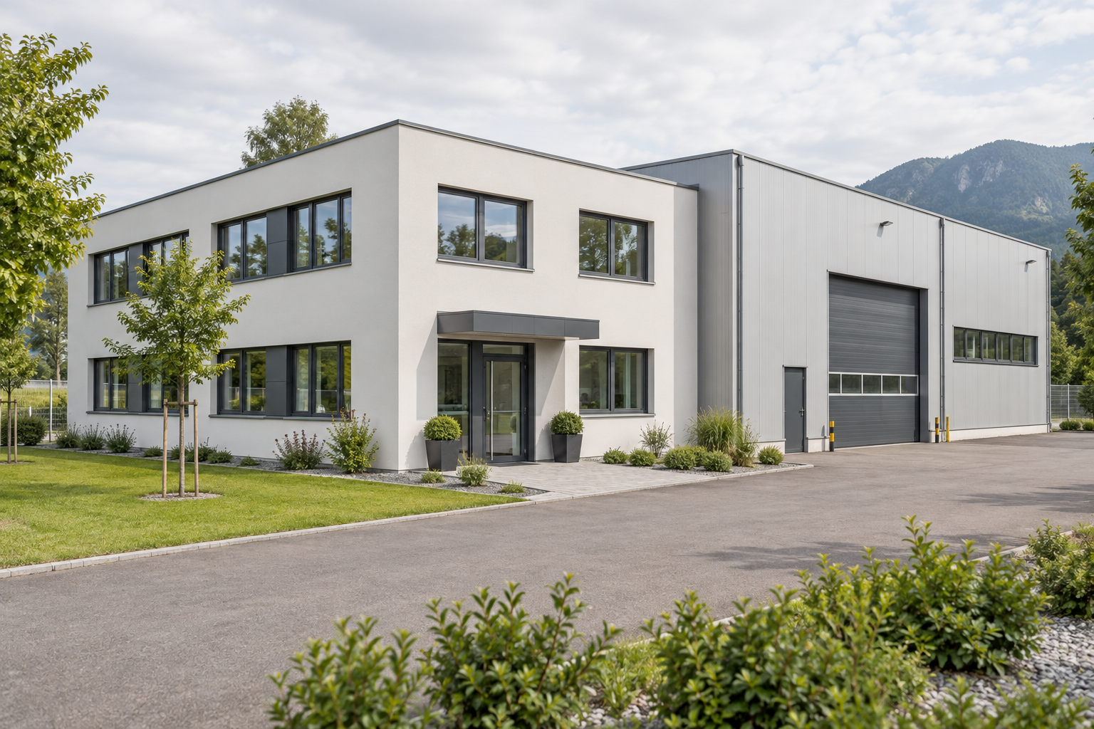 Gewerbeimmobilie mit Büro und angrenzender Betriebshalle